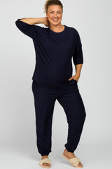 Navy Jogger Maternity Plus Lounge Set