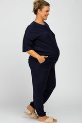 Navy Jogger Maternity Plus Lounge Set