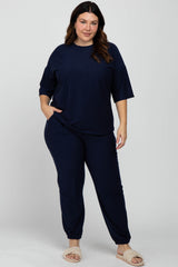 Navy Jogger Maternity Plus Lounge Set