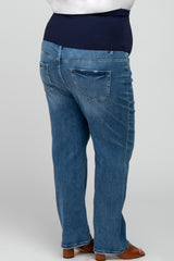 Blue Wide Leg Maternity Plus Jeans