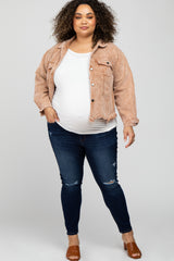 Navy Blue Distressed Maternity Plus Jeans