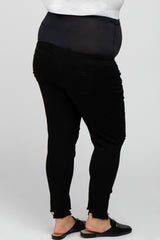 Black Distressed Plus Maternity Jeans