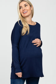 Navy Dolman Sleeve Maternity Tunic Top