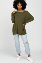 Olive Dolman Sleeve Tunic Top