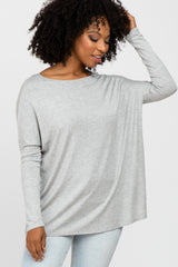 Heather Grey Dolman Sleeve Maternity Tunic Top