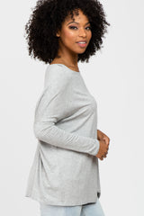 Heather Grey Dolman Sleeve Tunic Top