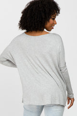 Heather Grey Dolman Sleeve Tunic Top