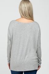 Heather Grey Dolman Sleeve Maternity Tunic Top