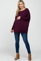 Plum Dolman Sleeve Maternity Tunic Top