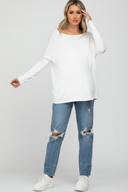 Ivory Dolman Sleeve Maternity Tunic Top