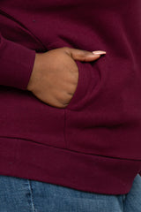 Burgundy Pocketed Plus Sweatshirt