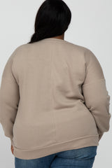 Taupe Pocketed Plus Sweatshirt