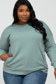 Mint Pocketed Plus Sweatshirt