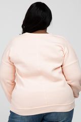 Light Pink Pocketed Plus Sweatshirt