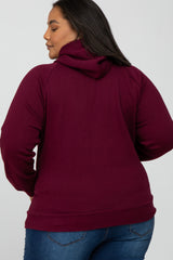 Burgundy Plus Maternity Hoodie