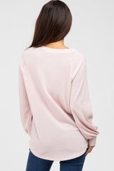 Light Pink Knit Long Sleeve Top