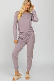 Lavender Soft Knit Jogger Lounge Set