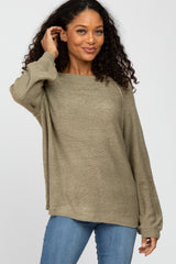 Olive Knit Lightweight Maternity Sweater