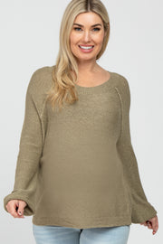 Olive Knit Lightweight Maternity Sweater