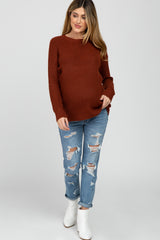 Rust Basic Maternity Sweater