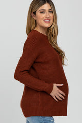 Rust Basic Maternity Sweater