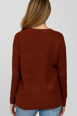 Rust Basic Maternity Sweater