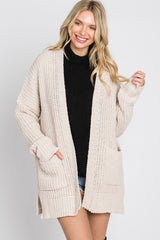 Beige Chunky Knit Cardigan