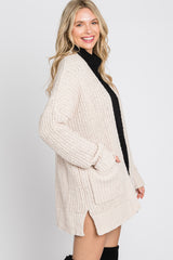 Beige Chunky Knit Cardigan