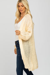 Cream Open Knit Cardigan Sweater