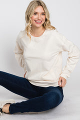 Ivory Long Sleeve Side Pocket Sweatshirt