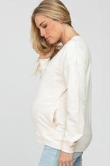 Ivory Long Sleeve Side Pocket Maternity Sweatshirt