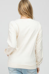 Ivory Long Sleeve Side Pocket Maternity Sweatshirt