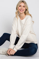 Ivory Long Sleeve Side Pocket Maternity Sweatshirt