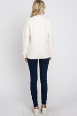 Ivory Long Sleeve Side Pocket Sweatshirt