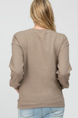 Taupe Long Sleeve Side Pocket Maternity Sweatshirt