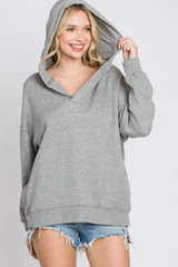 Heather Grey Side Pocket Hooded Sweatshirt