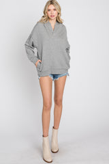 Heather Grey Side Pocket Hooded Sweatshirt