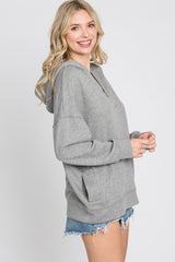 Heather Grey Side Pocket Hooded Sweatshirt