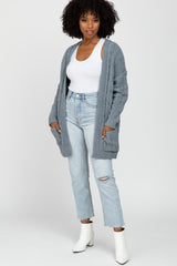 Blue Cable Knit Cardigan