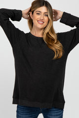 Charcoal Basic Maternity Long Sleeve Pullover