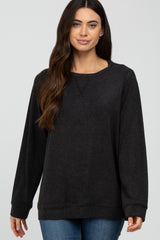 Charcoal Basic Long Sleeve Pullover