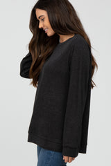 Charcoal Basic Long Sleeve Pullover