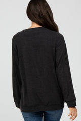 Charcoal Basic Long Sleeve Pullover