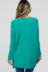 Turquoise Pocketed Dolman Sleeve Top