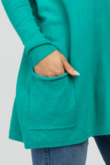 Turquoise Pocketed Dolman Sleeve Top