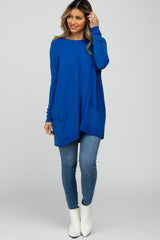 Royal Blue Pocketed Dolman Sleeve Top