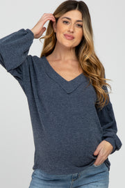 Charcoal Long Puff Sleeve Maternity Top