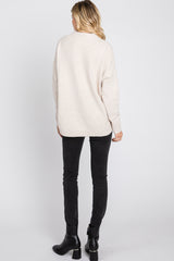 Beige Button Accent Sweater