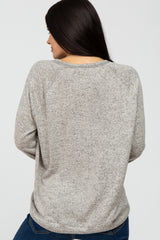 Heather Grey Brushed Long Sleeve Raglan Top