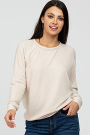 Beige Brushed Long Sleeve Raglan Top